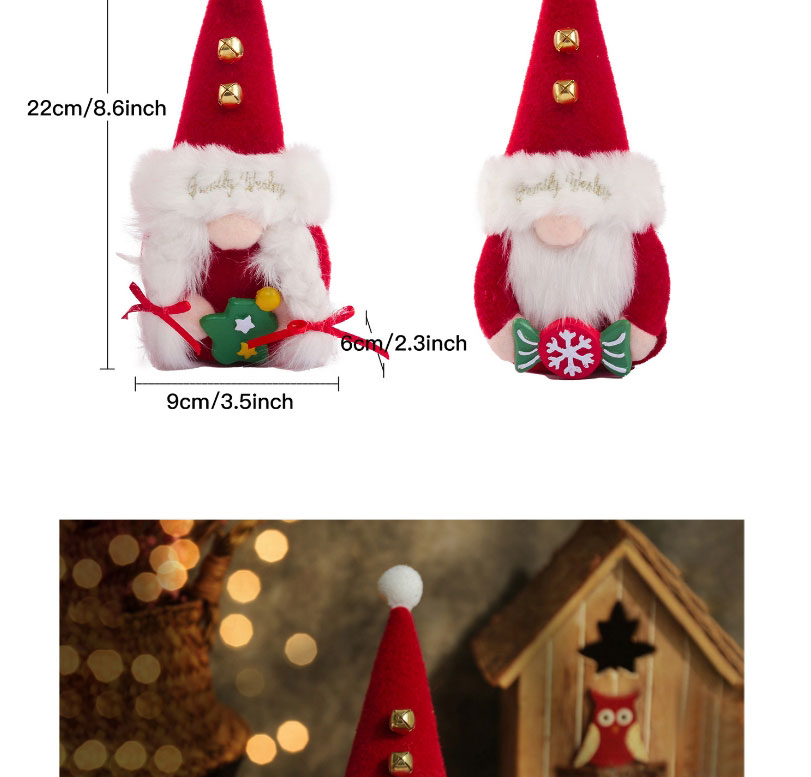 Fashion Red Women Resin Christmas Candy Faceless Rudolph Bell Doll,Jewelry Packaging & Displays
