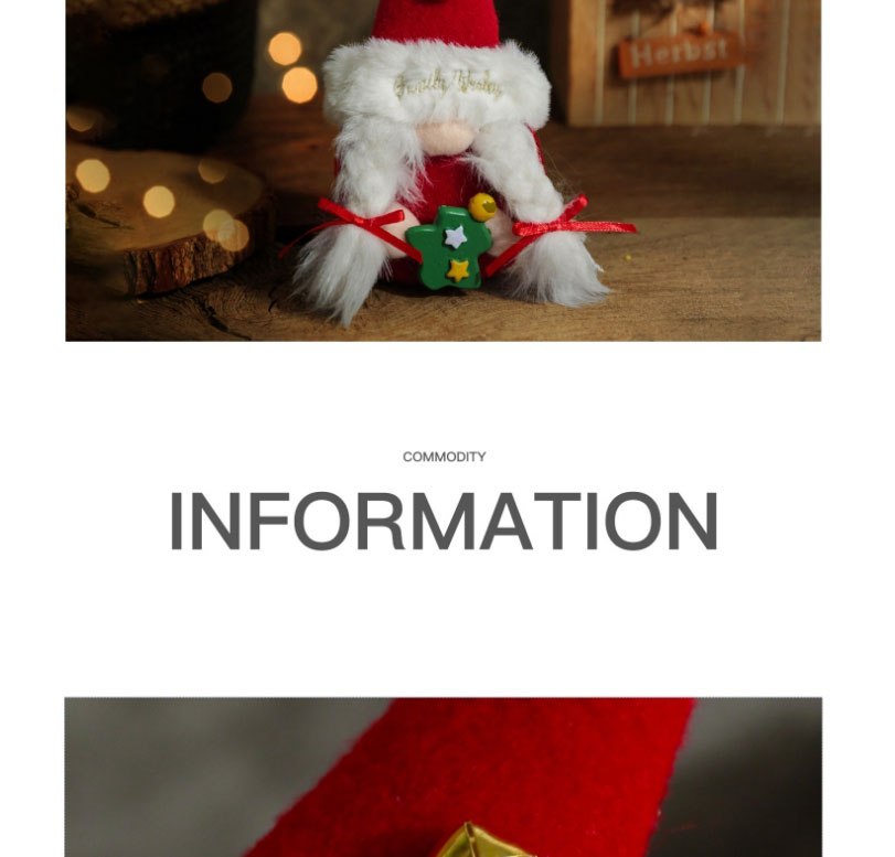 Fashion Red Men Resin Christmas Candy Faceless Rudolph Bell Doll,Jewelry Packaging & Displays