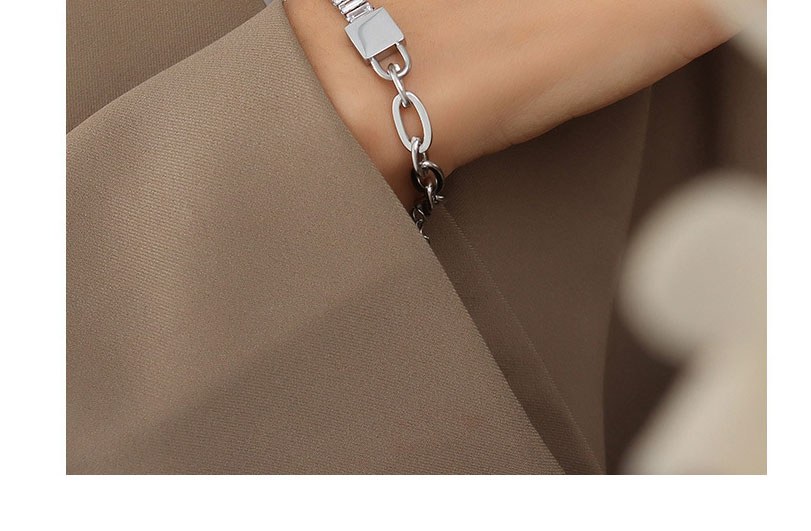 Fashion Steel Color Stainless Steel Diamond Chain Splicing Bracelet,Bracelets