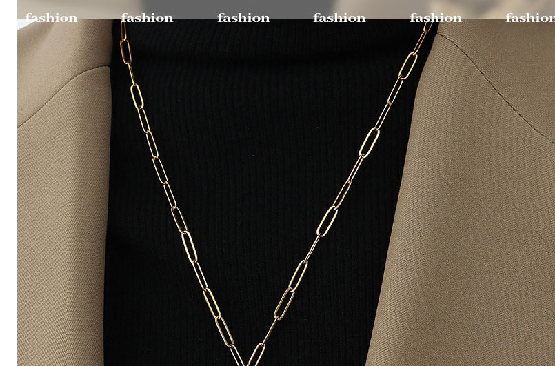 Fashion Type B Titanium Steel Gold Plated Irregular Portrait Necklace,Necklaces