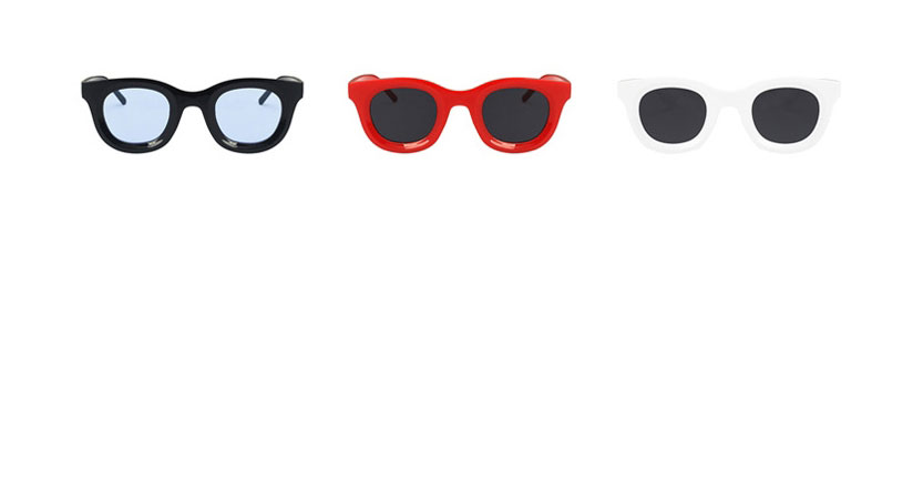 Fashion Real White Gray Flakes Concave Round Frame Sunglasses,Women Sunglasses