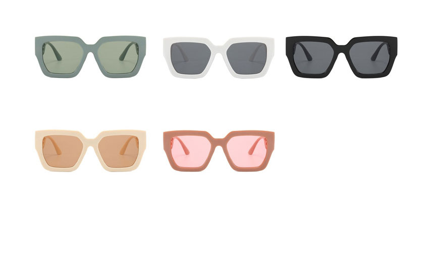 Fashion Real White Gray Flakes Square Letter Cutout Sunglasses,Women Sunglasses