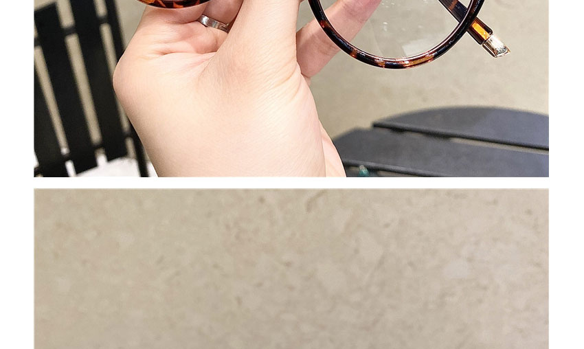Fashion Transparent Off-white Film Rice Nail Round Frame Flat Mirror,Fashion Glasses