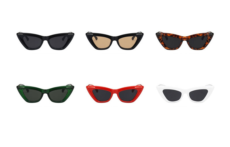 Fashion Bright Black And Gray Flakes Triangle Cat Eye Sunglasses,Women Sunglasses