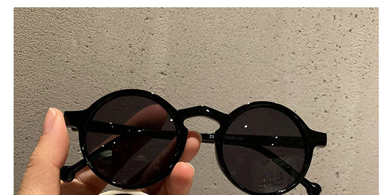 Fashion Bright Black And Gray Flakes Round Studded Sunglasses,Women Sunglasses