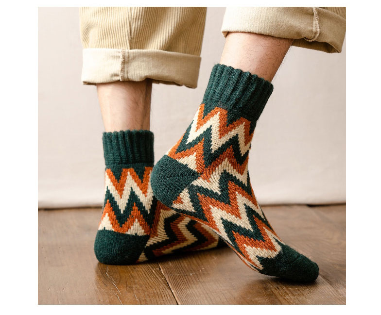 Fashion Navy Geometric Print Wool Socks,Fashion Socks