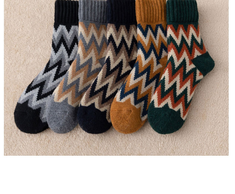Fashion Grey Geometric Print Wool Socks,Fashion Socks