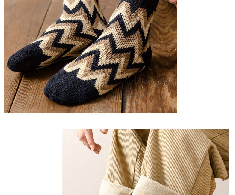 Fashion Grey Geometric Print Wool Socks,Fashion Socks