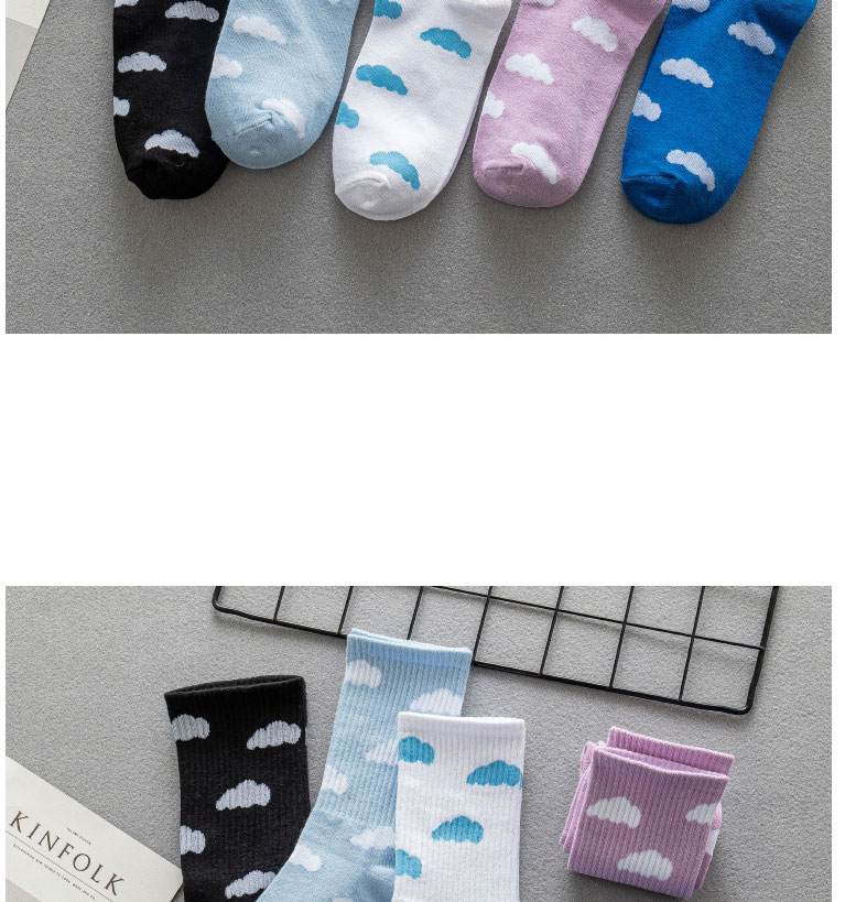 Fashion White Cloud Print Socks,Fashion Socks