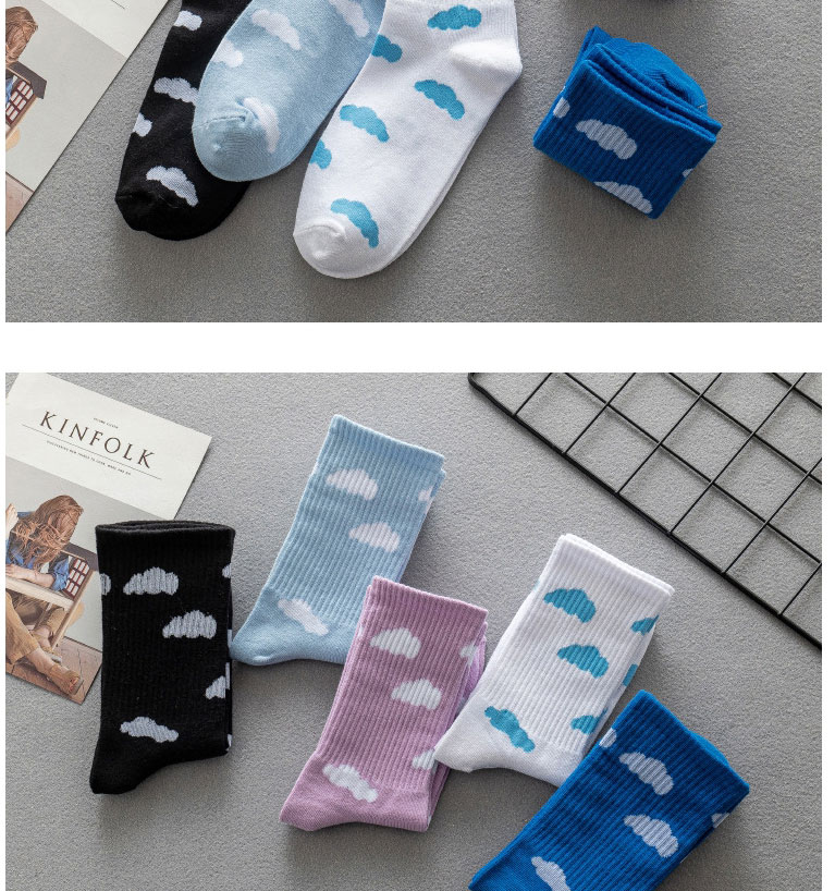 Fashion Pink Cloud Print Socks,Fashion Socks