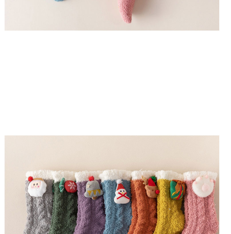 Fashion Grey Coral Fleece Christmas Socks,Fashion Socks