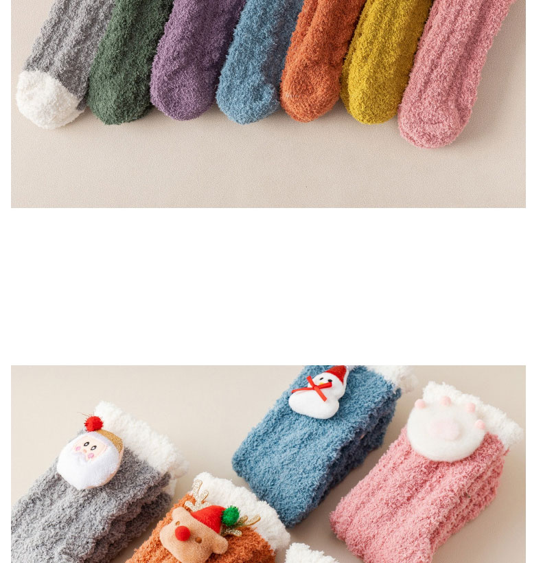 Fashion Grey Coral Fleece Christmas Socks,Fashion Socks
