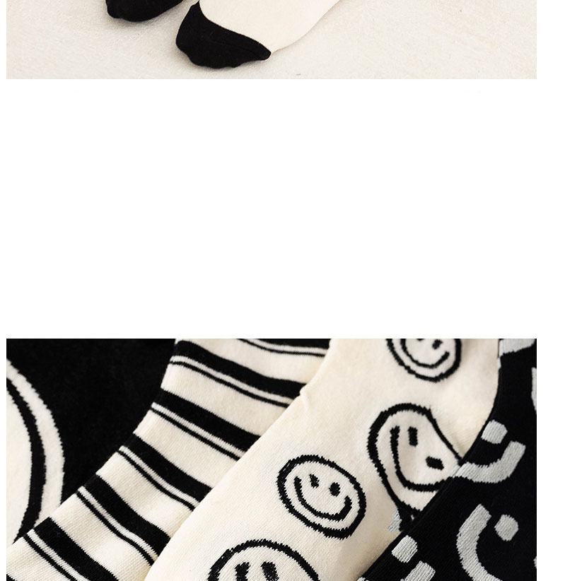 Fashion Black Letters Smiley Embroidered Cotton Tube Socks,Fashion Socks