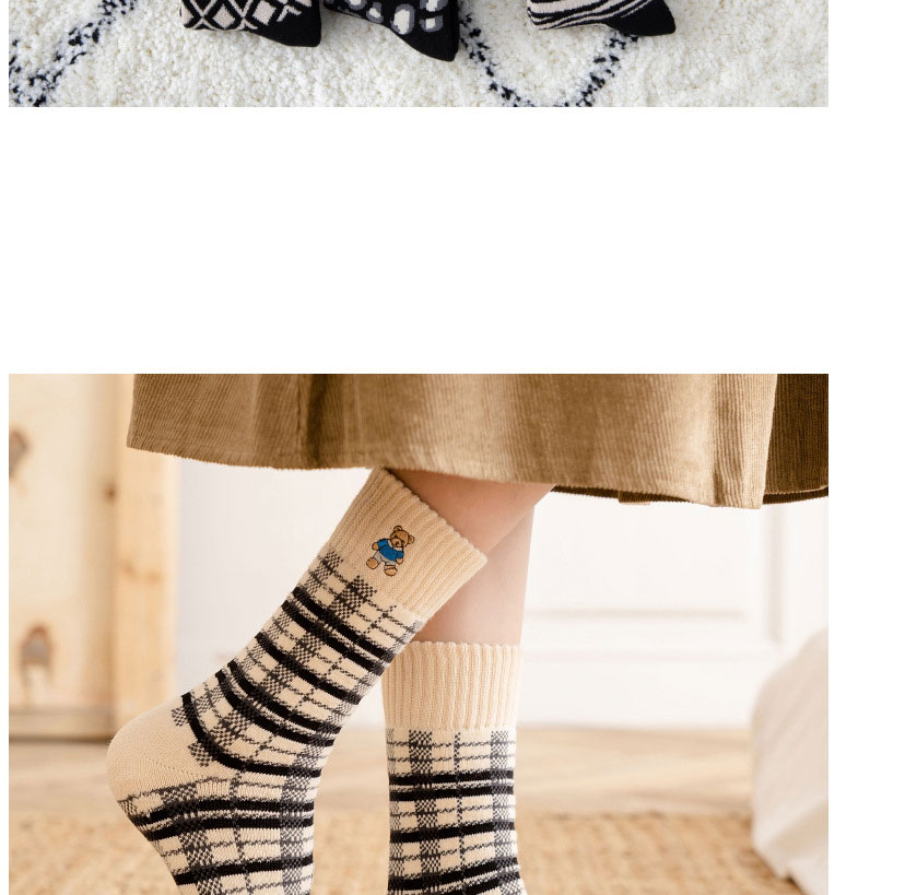 Fashion Lingge Cubs Rhombus Zebra Pattern Cotton Socks,Fashion Socks