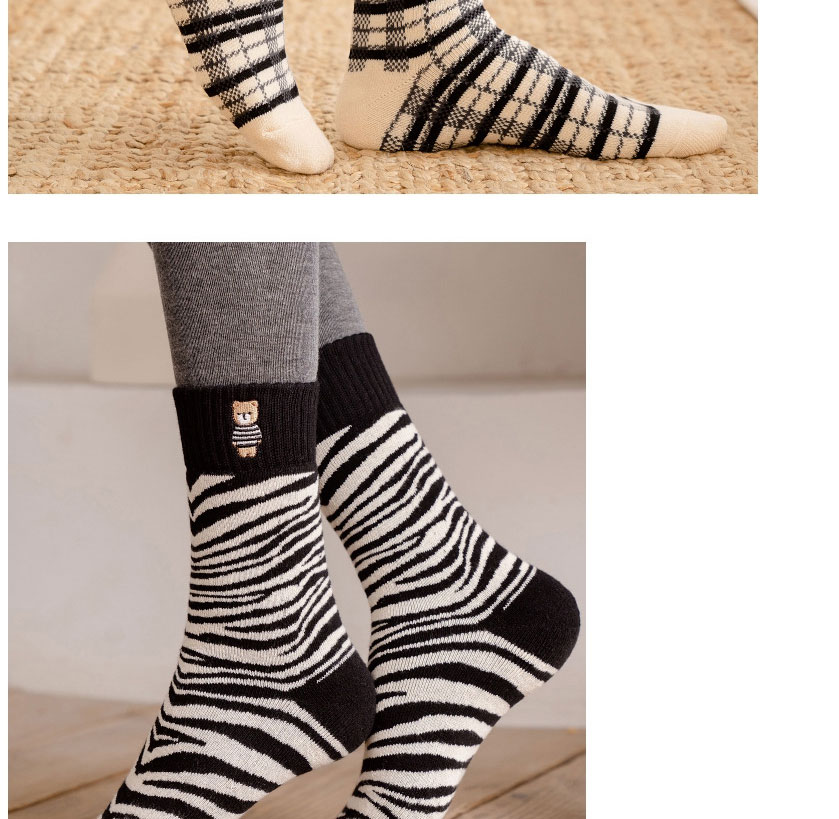 Fashion Zebra Pattern Cubs Rhombus Zebra Pattern Cotton Socks,Fashion Socks