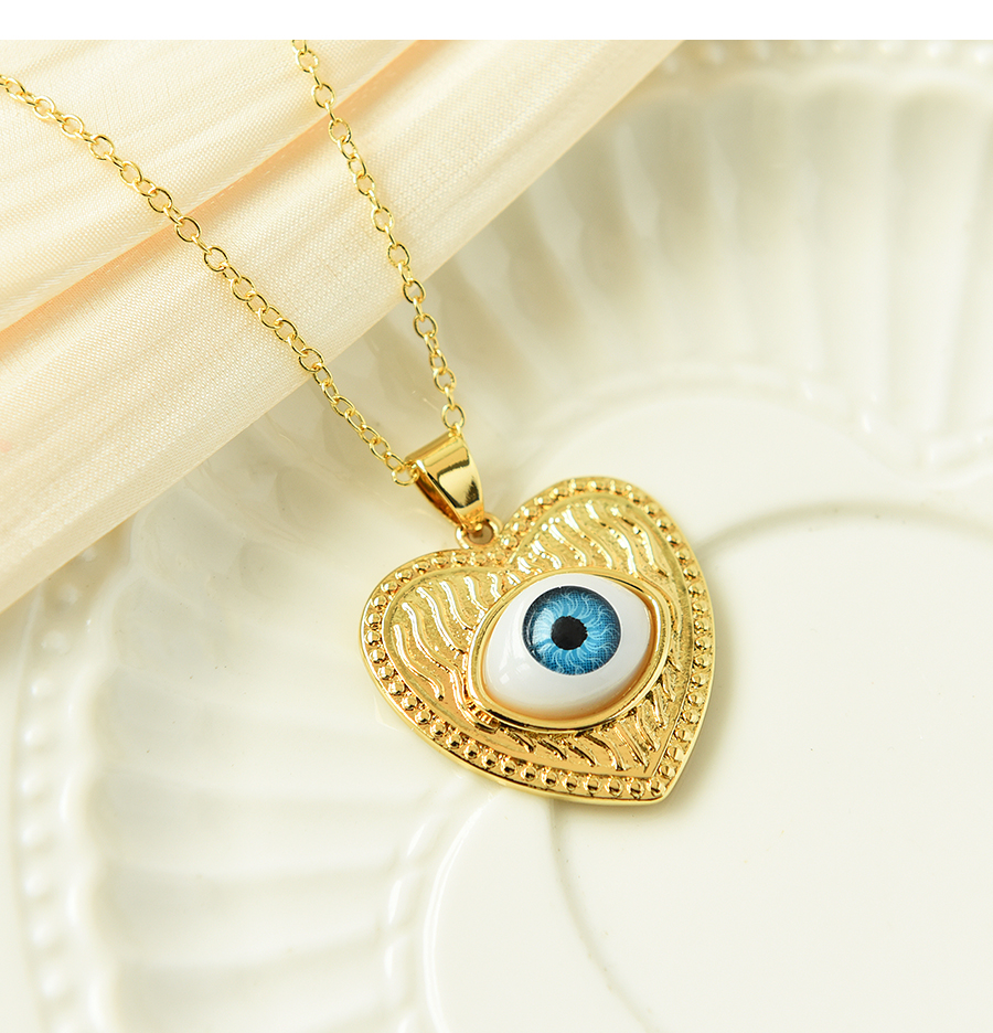 Fashion Gold Copper Drop Oil Love Eye Necklace,Necklaces