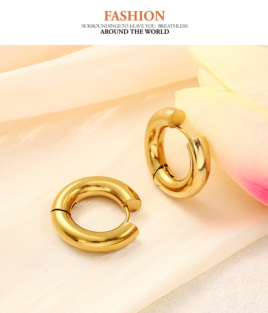 Fashion Gold Titanium Steel Circle Ear Ring,Earrings