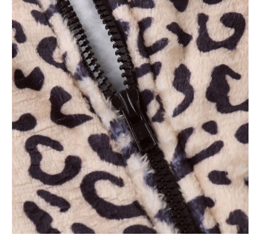 Fashion Leopard Leopard Print Hooded One-piece Pajamas,CURVE SLEEP & LOUNGE