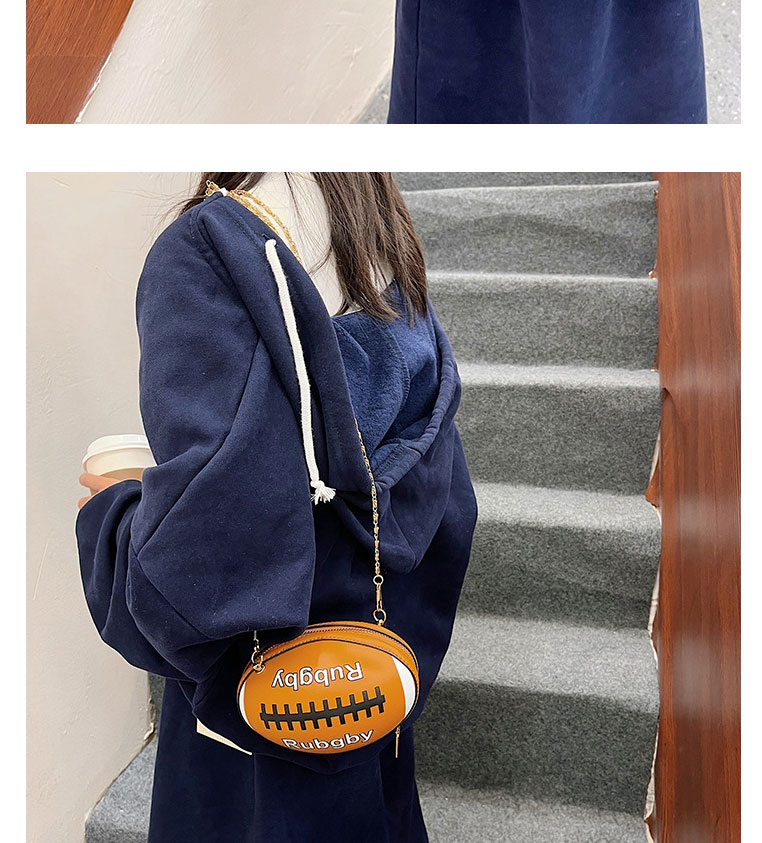 Fashion Dark Orange Pu Rugby Messenger Bag,Shoulder bags