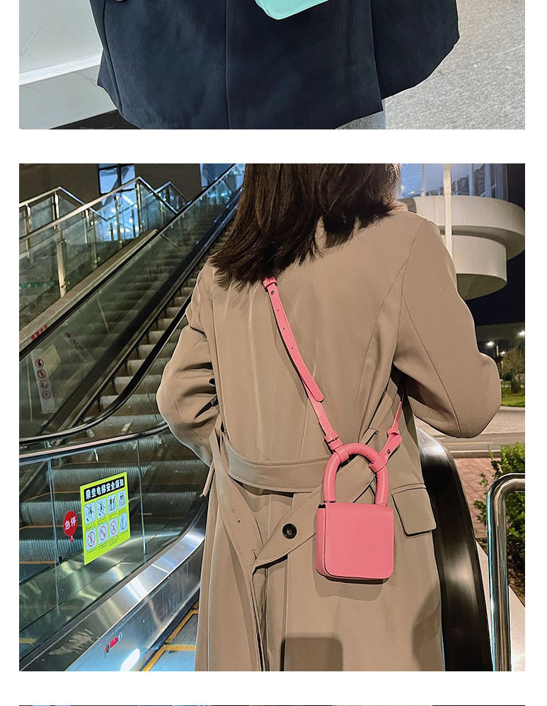Fashion Pink Pu Square Crossbody Bag,Shoulder bags