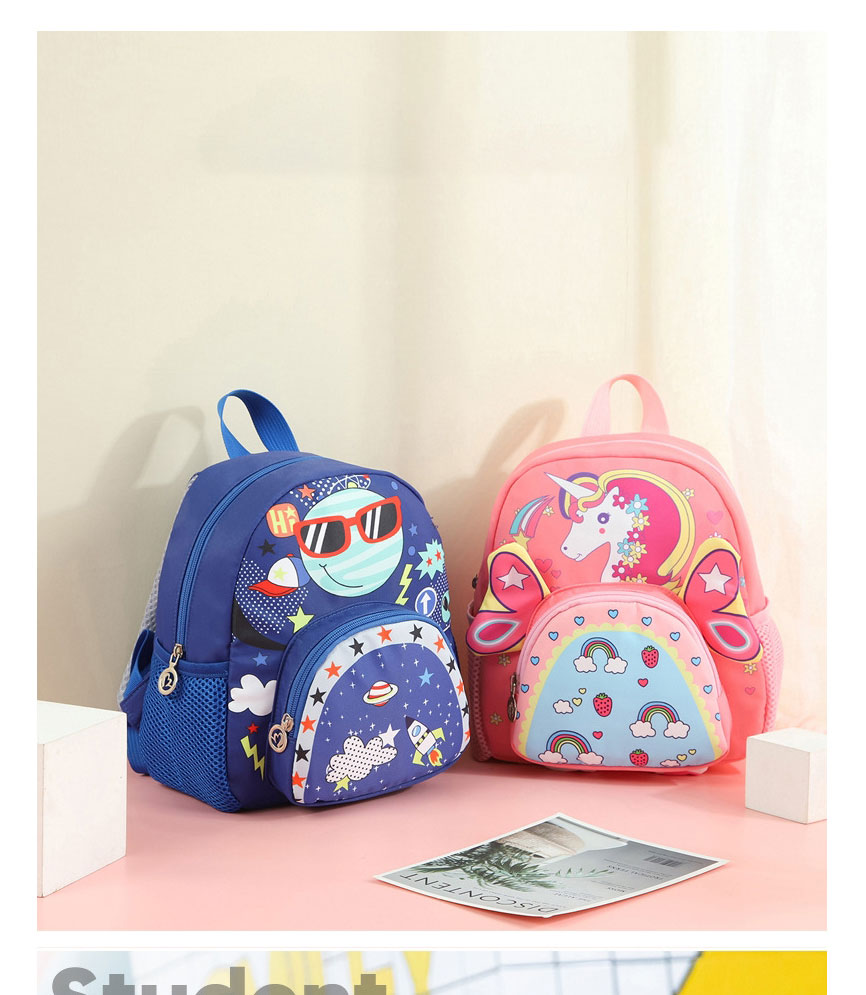 Fashion Pink Nylon Cartoon Unicorn Print Backpack,Backpack