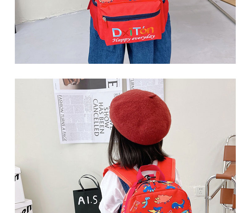 Fashion Light Blue Small Dinosaur Print Backpack,Backpack