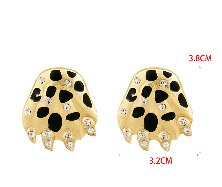 Fashion Gold Alloy Oil Drop Diamond Bear Claw Earrings,Stud Earrings
