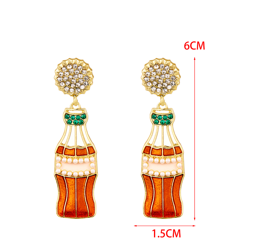 Fashion Gold Alloy Diamond Bottle Stud Earrings,Stud Earrings
