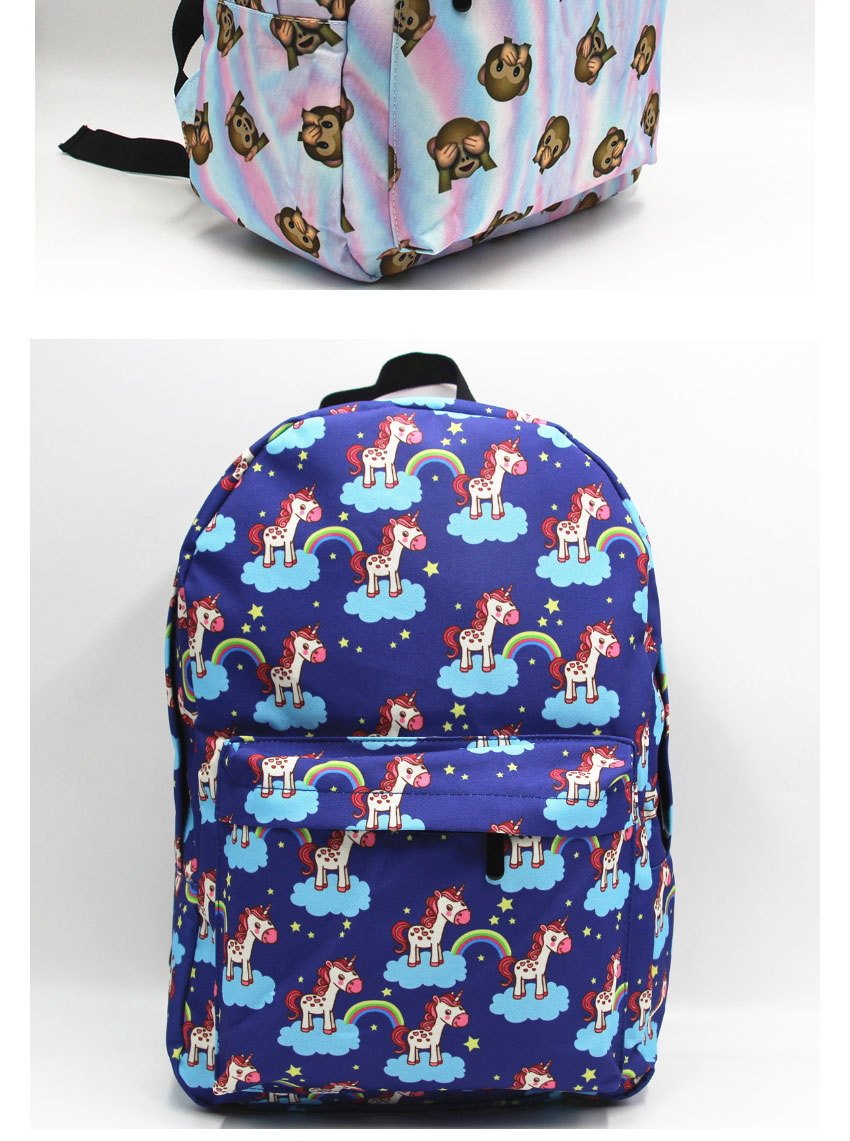 Fashion Variety Of Qq Emoticons Unicorn Print Backpack,Backpack
