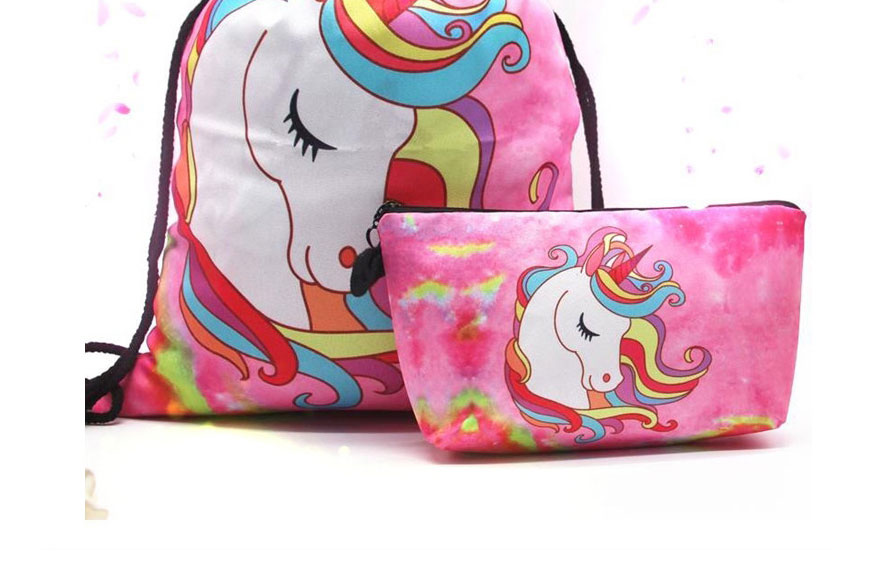 Fashion Big Head Fan Unicorn Unicorn Print Drawstring Storage Bag,Home storage