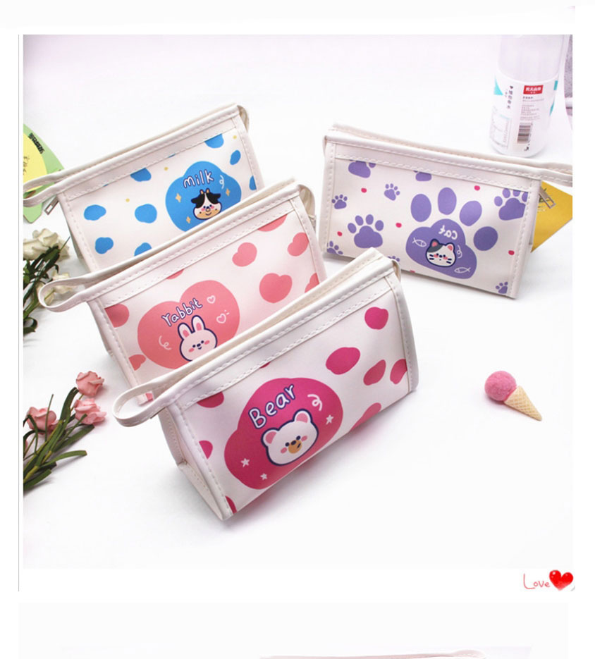 Fashion Purple Kitten Cartoon Printing Large Capacity Pencil Case,Pencil Case/Paper Bags