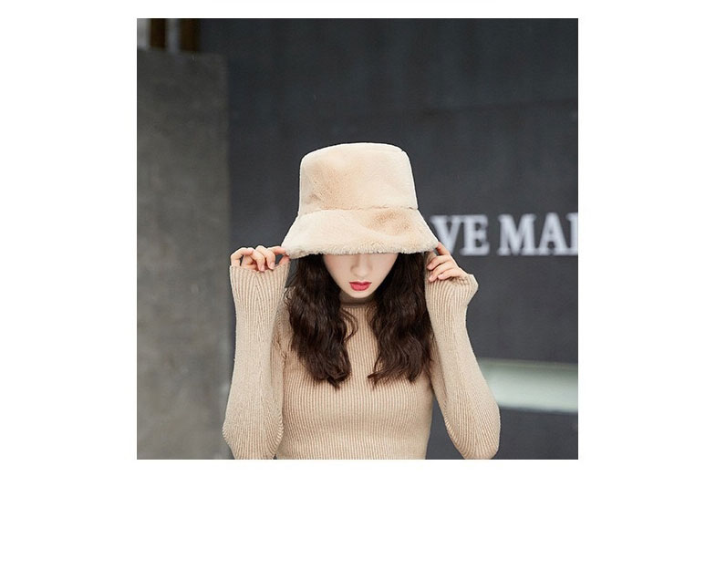 Fashion Plush Cap[black] Plush Flat Top Wide Brim Fisherman Hat,Beanies&Others