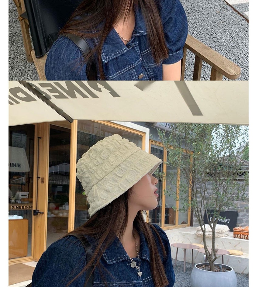 Fashion 【coffee】 Short Brim Textured Seersucker Fisherman Hat,Beanies&Others
