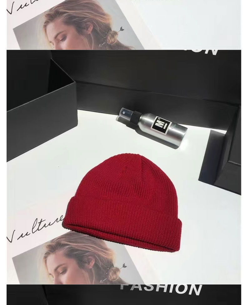 Fashion 【rose Red】 Dome Knitted Wool Toe Cap,Beanies&Others