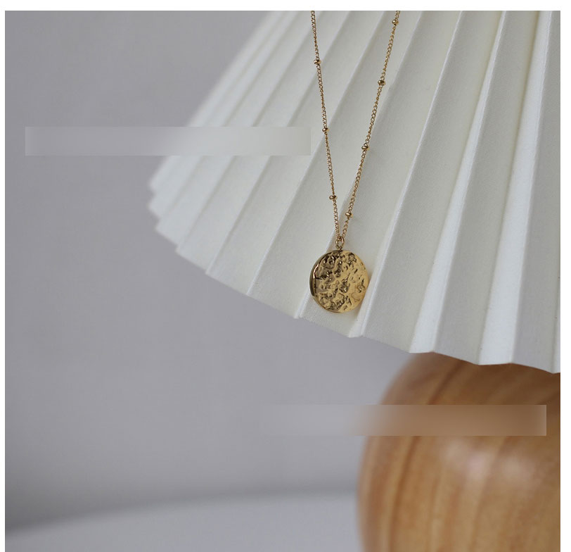 Fashion Gold Color Titanium Steel Gold-plated Irregular Round Tin Foil Necklace,Necklaces