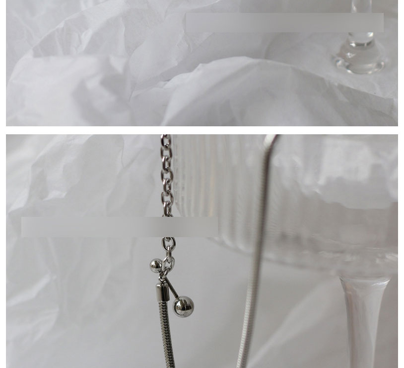 Fashion Silver Color Titanium Steel Diamond Letter Brand Geometric Necklace,Necklaces