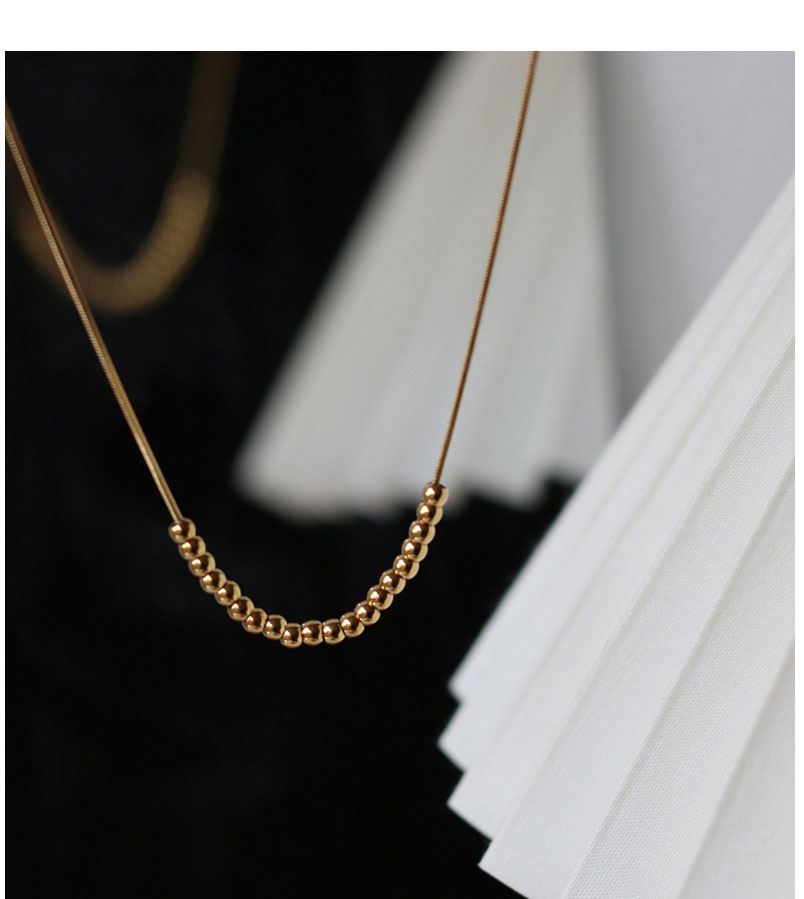 Fashion Gold Color Titanium Steel Small Gold Bean Snake Bone Necklace,Necklaces
