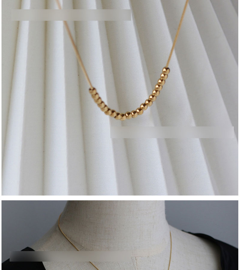 Fashion Gold Color Titanium Steel Small Gold Bean Snake Bone Necklace,Necklaces