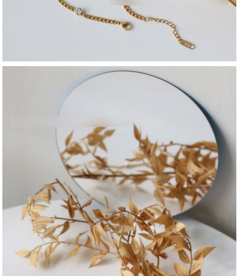 Fashion Gold Color Titanium Steel Gold-plated Diamond Geometric Bracelet,Bracelets