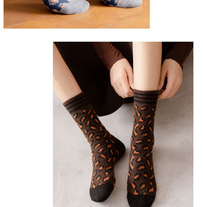 Fashion Khaki Wool Print Thick Socks,Fashion Socks