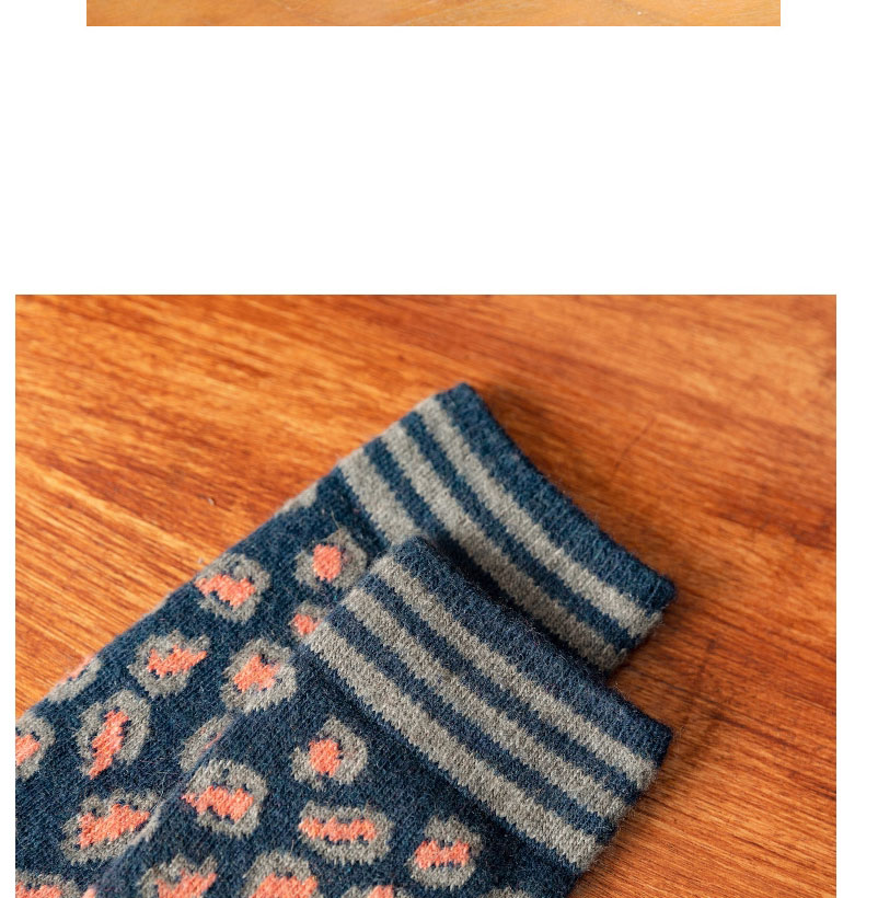 Fashion Blue Wool Print Thick Socks,Fashion Socks