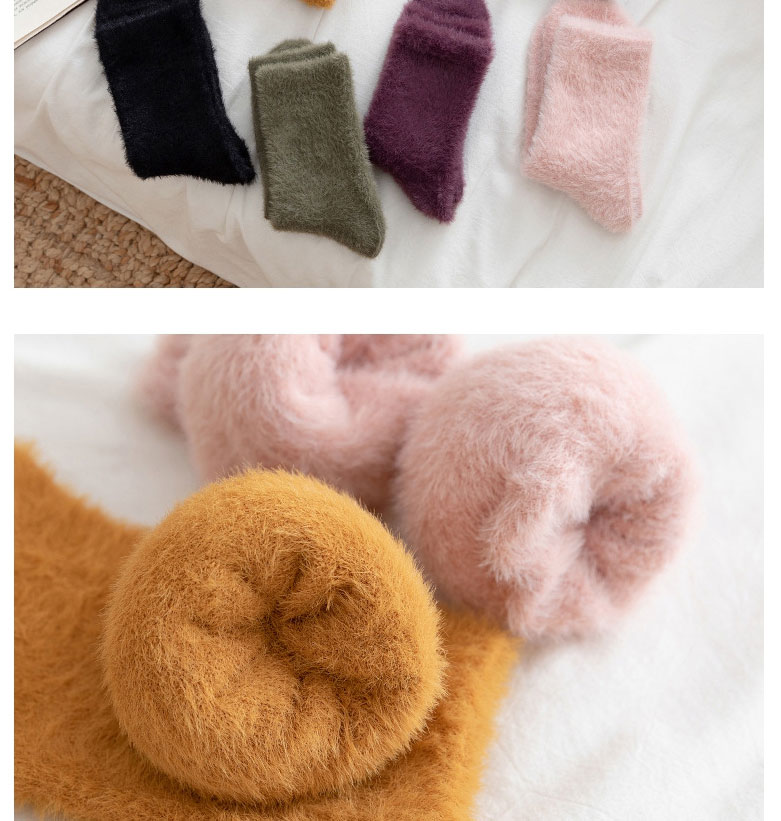 Fashion Purple Mink Fleece Plus Fleece Tube Socks,Fashion Socks