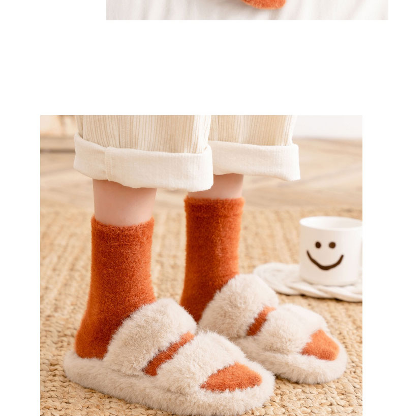 Fashion Orange Mink Fleece Plus Fleece Tube Socks,Fashion Socks