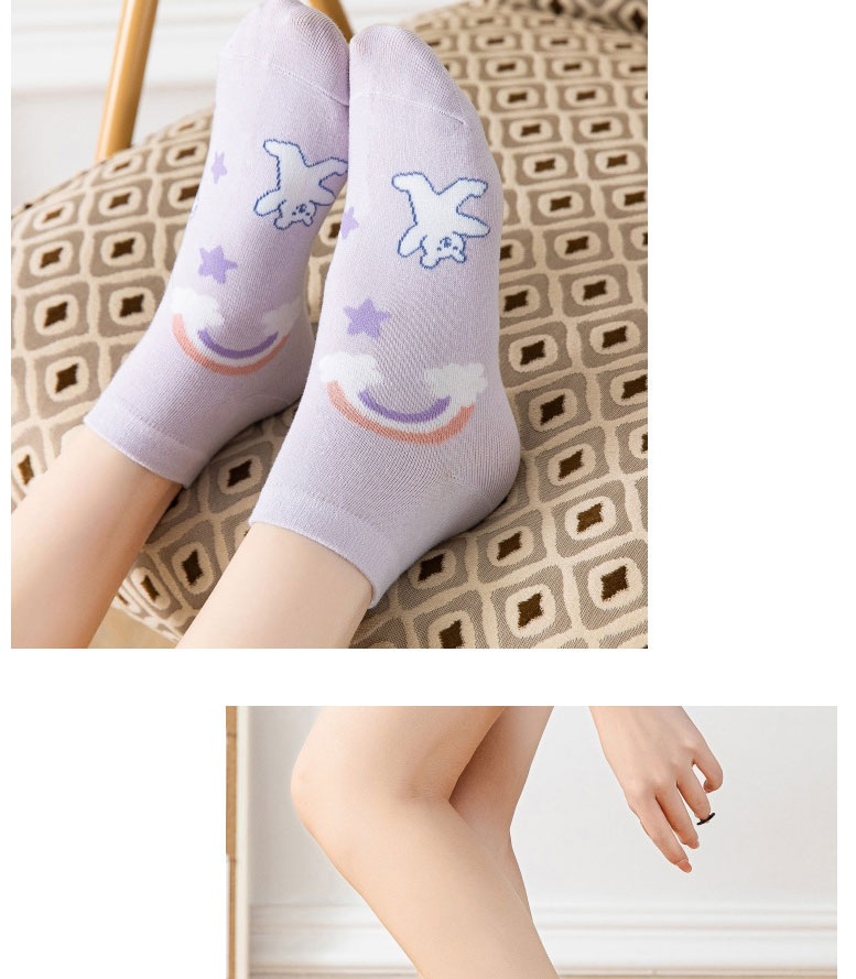 Fashion Rainbow Star Bear Cotton Print Socks,Fashion Socks