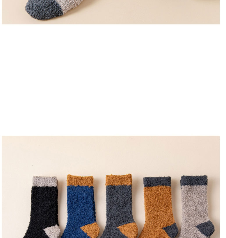 Fashion Dark Gray Plush Color Block Tube Socks,Fashion Socks