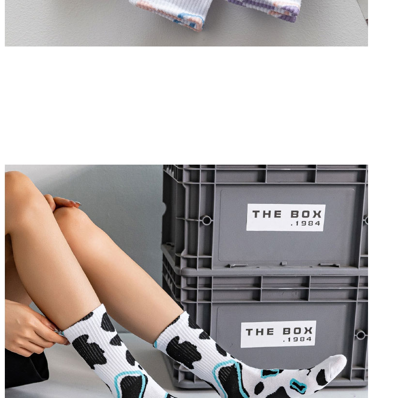Fashion Blue Cow Pattern Cotton Socks,Fashion Socks