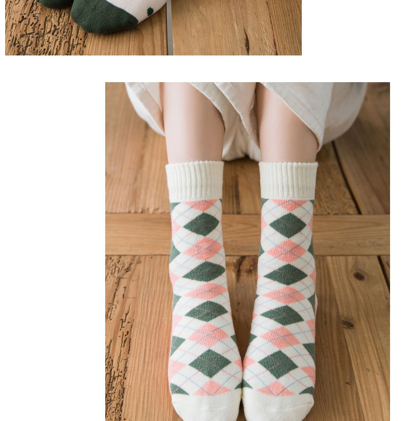 Fashion British Grid Cotton Geometric Print Cotton Socks,Fashion Socks