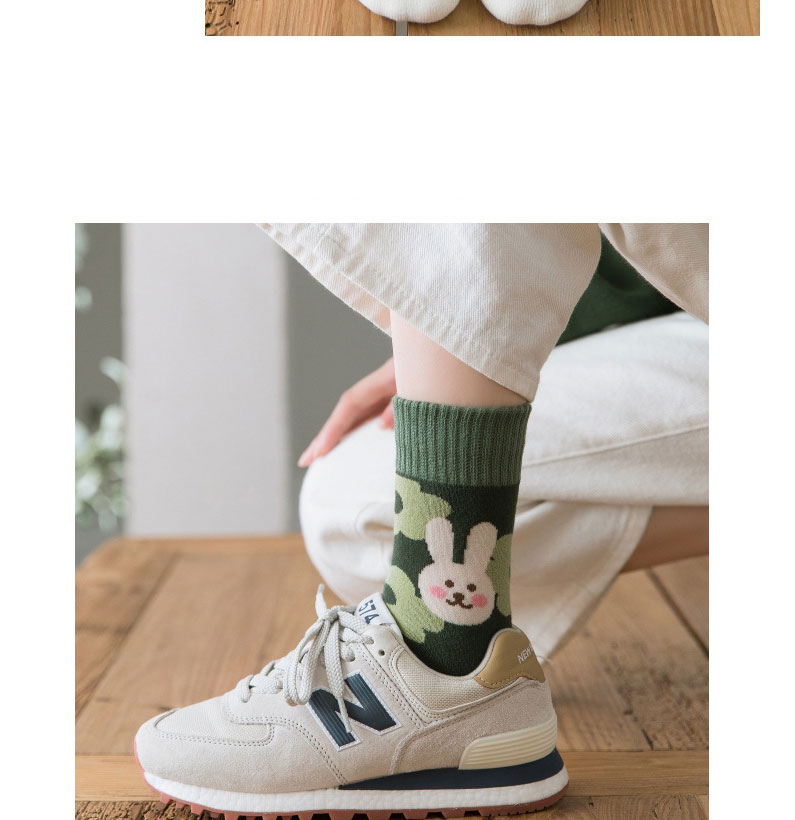Fashion 3 Flower Bunny Cotton Geometric Print Cotton Socks,Fashion Socks