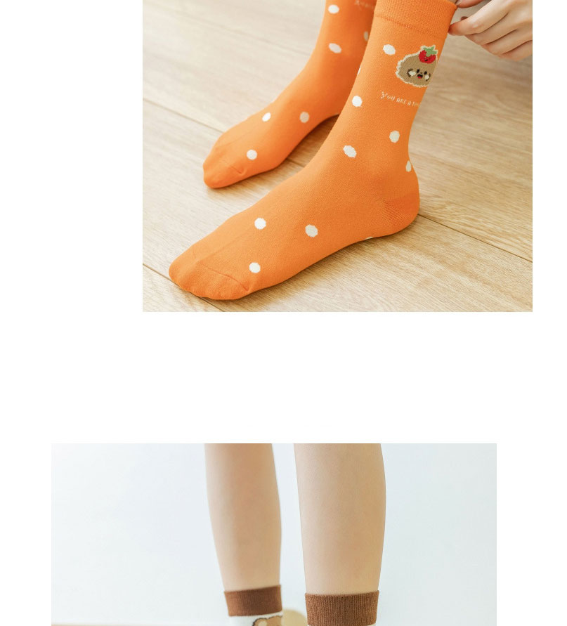 Fashion Socks Mouth Orange Cotton Cherry Bear Fruit Print Socks,Fashion Socks