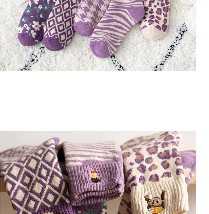 Fashion Leopard Cotton Geometric Print Cotton Socks,Fashion Socks